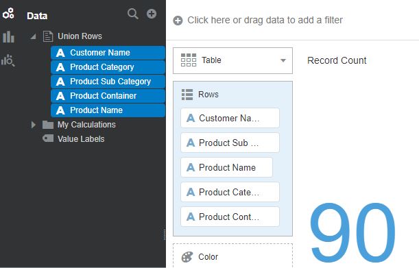 Merge-Union rows in OAC Data Flows