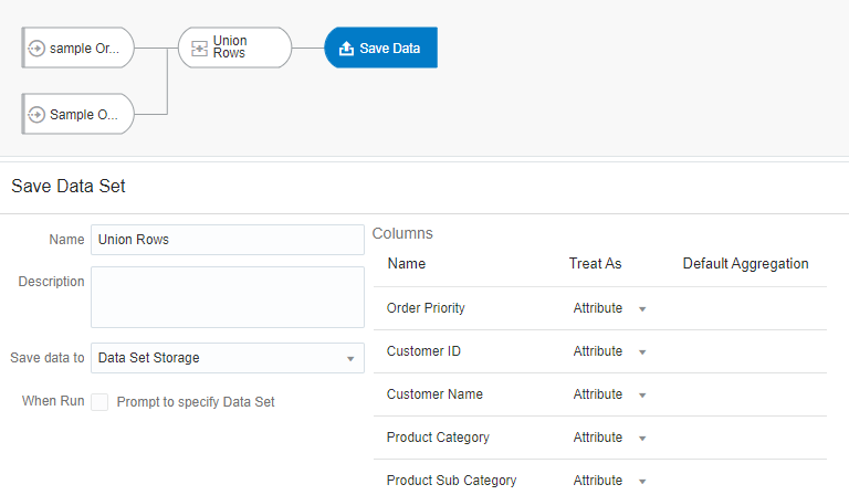 Merge-Union rows in OAC Data Flows