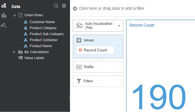 Merge-Union rows in OAC Data Flows