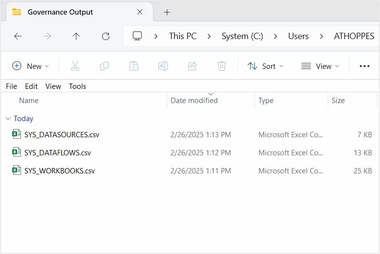 All the output files