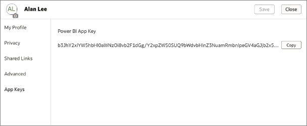 Power BI App Key