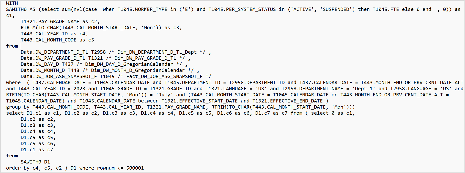 Indexcol RLS example