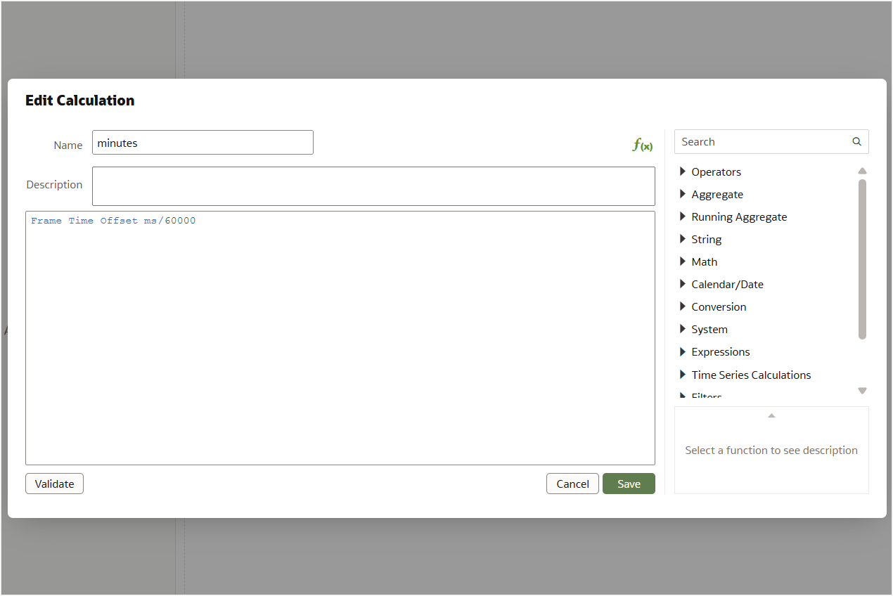 Calculation for extracting minutes from Frame Time Offset ms