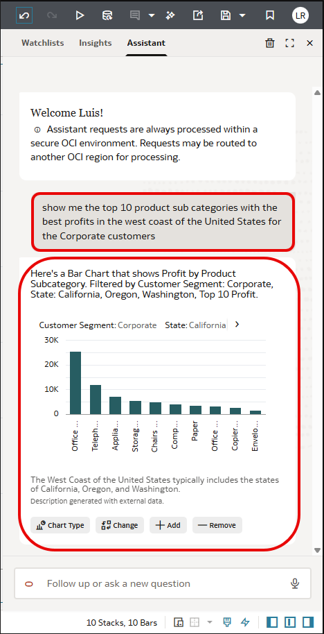 Better column names helps the Assistant answer complex questions.