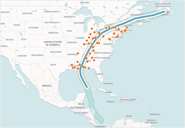 Figure 7: Results from the spatial calculation filtered on condition ‘True’.