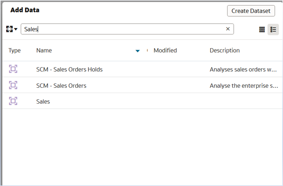 Select an external subject area