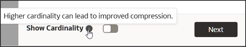 Show Cardinality option