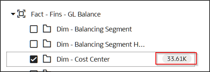 Navigate the folder structure to view cardinality