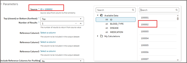 Data selection for models