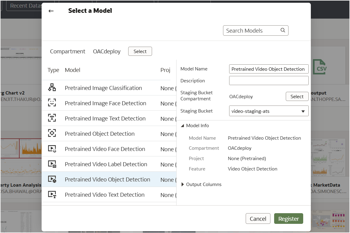 Select Pretrained Video Object Detection model