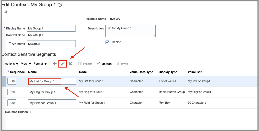 Edit Context Segments