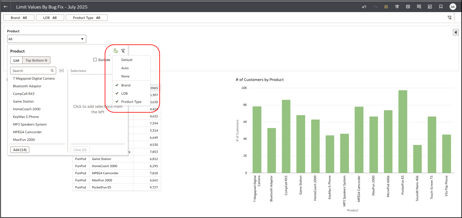 Consumer can over-ride author designed Limit Values By experience on the filter column