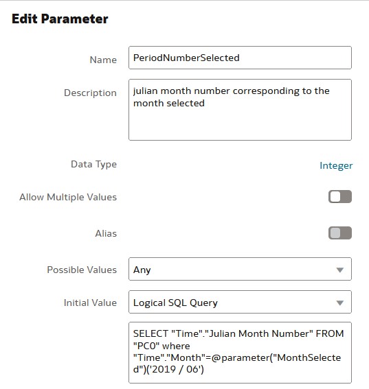 Parameter PeriodNumberSelected