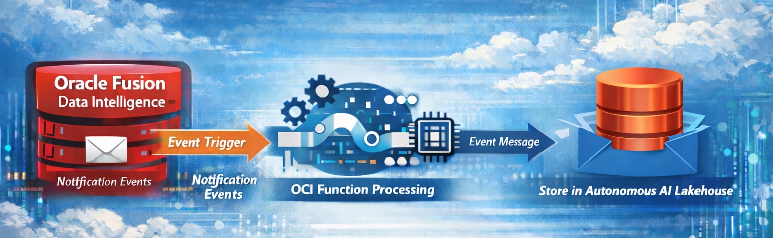 Writing Oracle Fusion Data Intelligence Pipeline Event Notifications to Oracle Autonomous AI Lakehouse