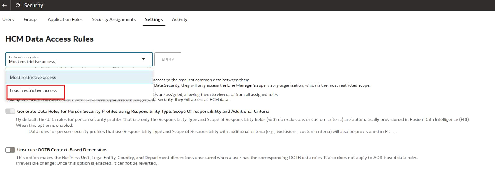 Enabling AOR-Based Security for Line Managers and AOR-Based Personas