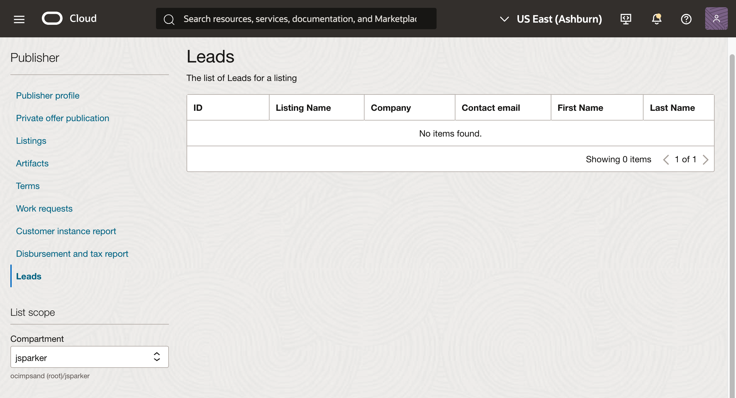 Image 1. Publisher Leads Page