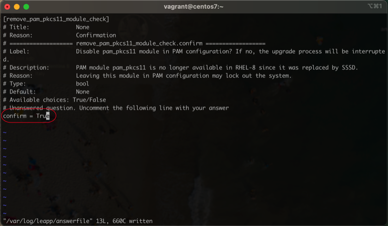 Fix answer file for Leapp