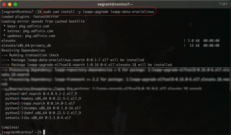 Install leapp packages and upgrade data for Oracle Linux 8