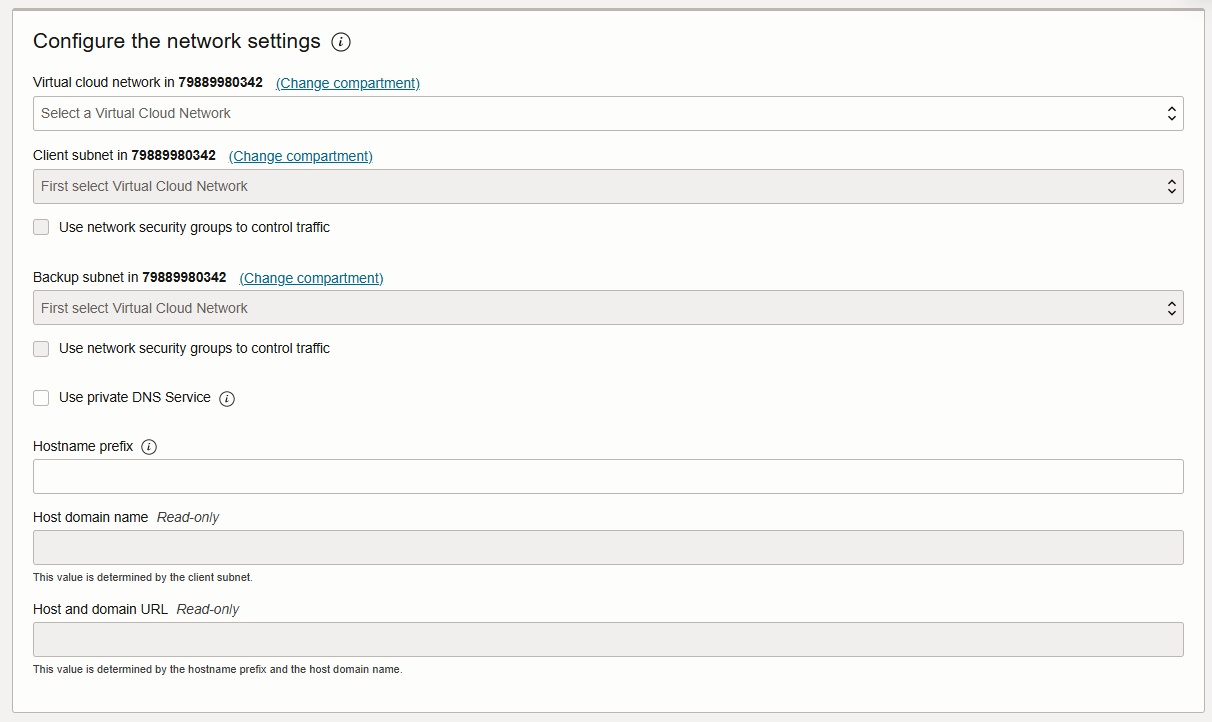 Create VM Cluster network