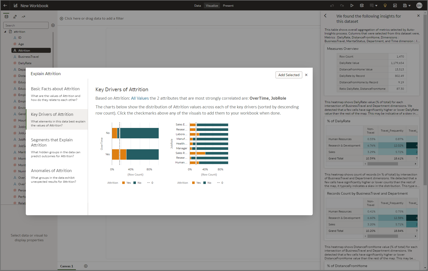 AI Explain in Oracle Analytics