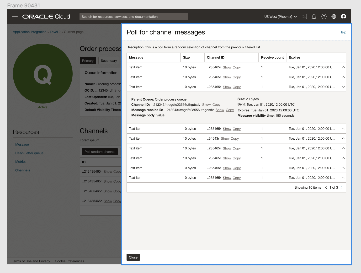 A screenshot of the Poll for channel messages window.