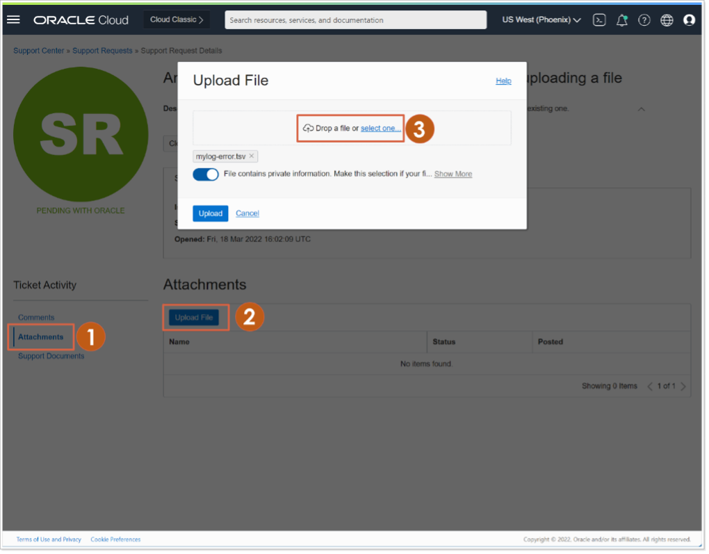 Oracle Cloud Console Screenshot