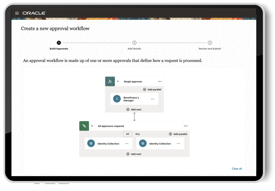 A screenshot of the Create a new approval workflow screen on the Build Approvals tab.