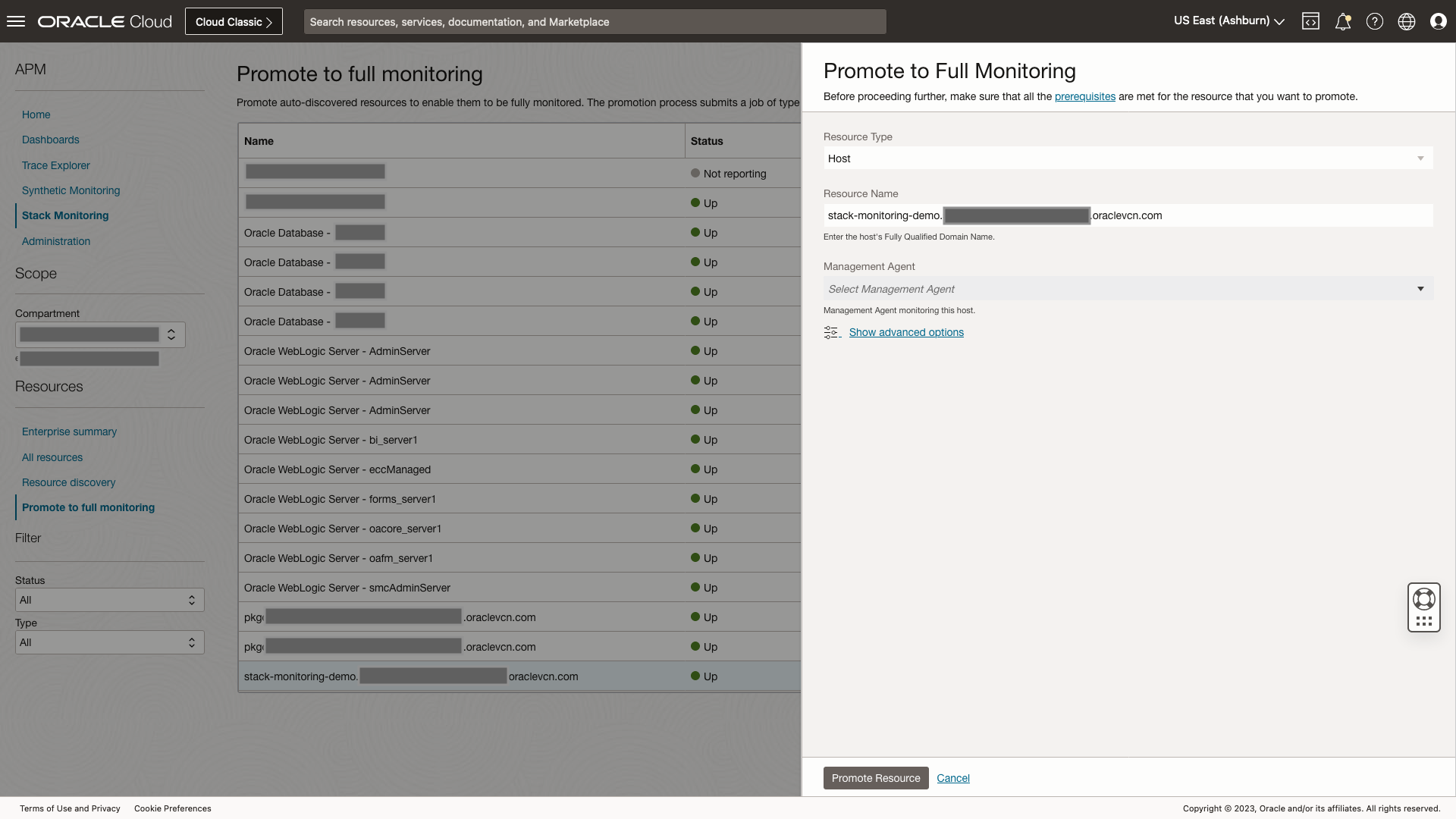 Figure 5: Stack Monitoring promotion UI