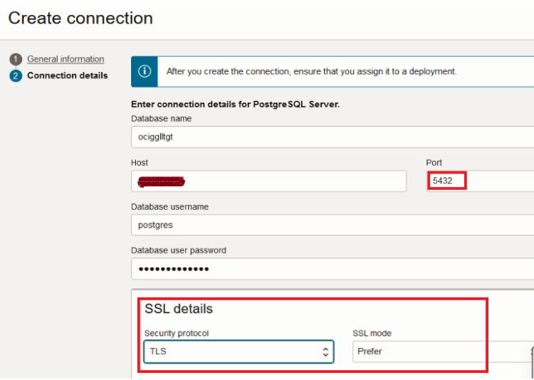 OCI PostgreSQL Target Connection Creation - 2/3