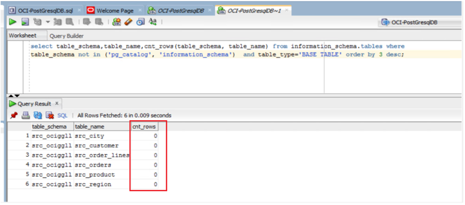 Verify source data using SQL Developer