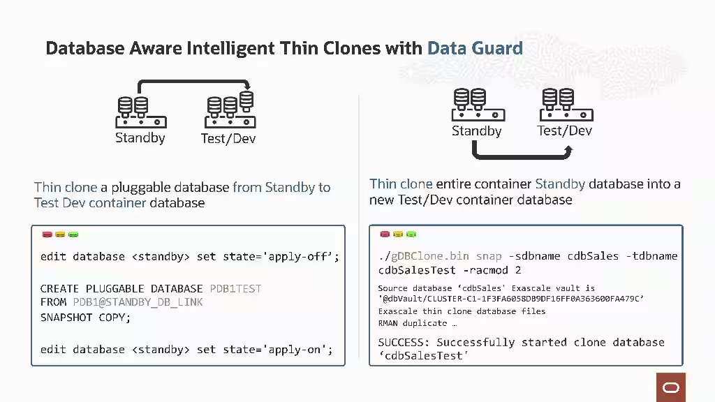 Exadata Exascale Standby Database Clones