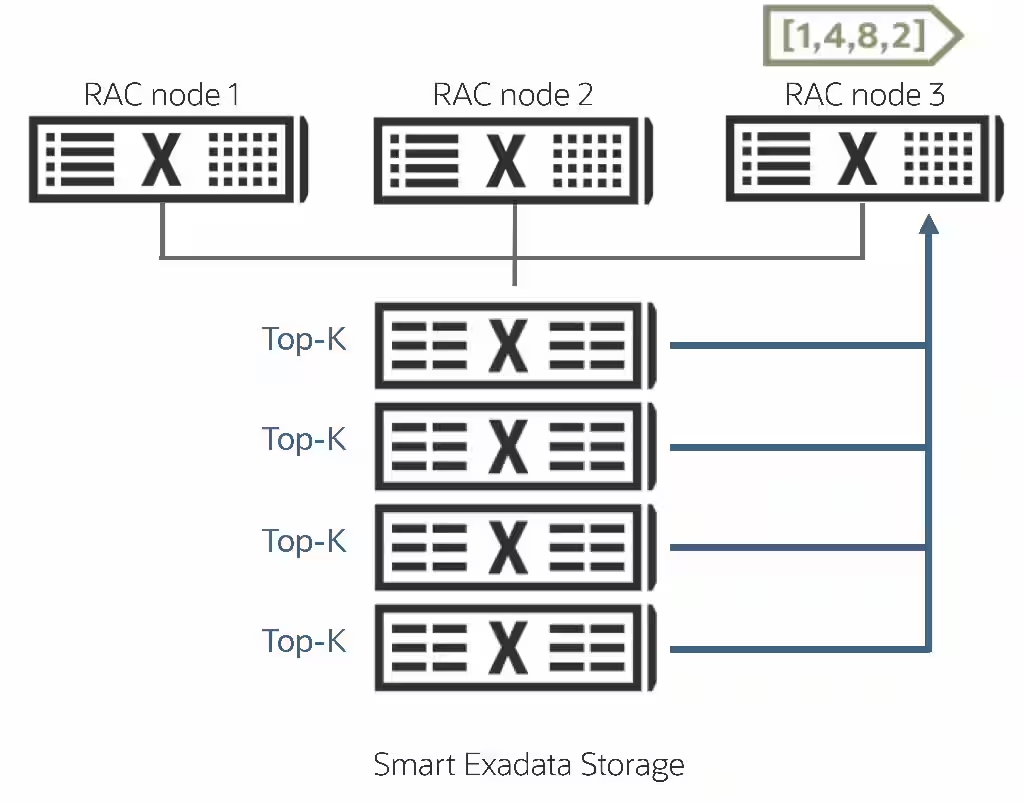 Top-K calculations on Storage Servers