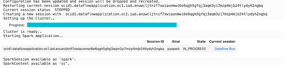 A screenshot of the modified session.