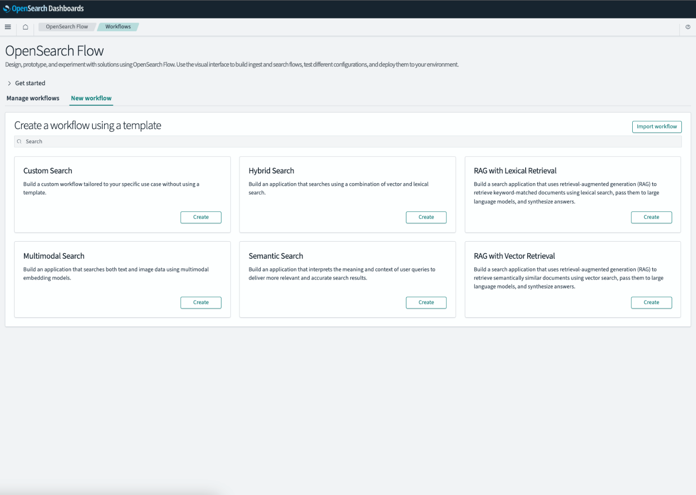OpenSearch Flow interface