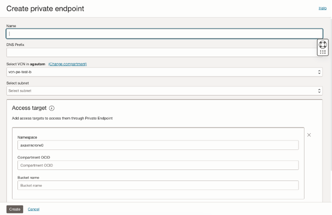 Creating a private endpoint.