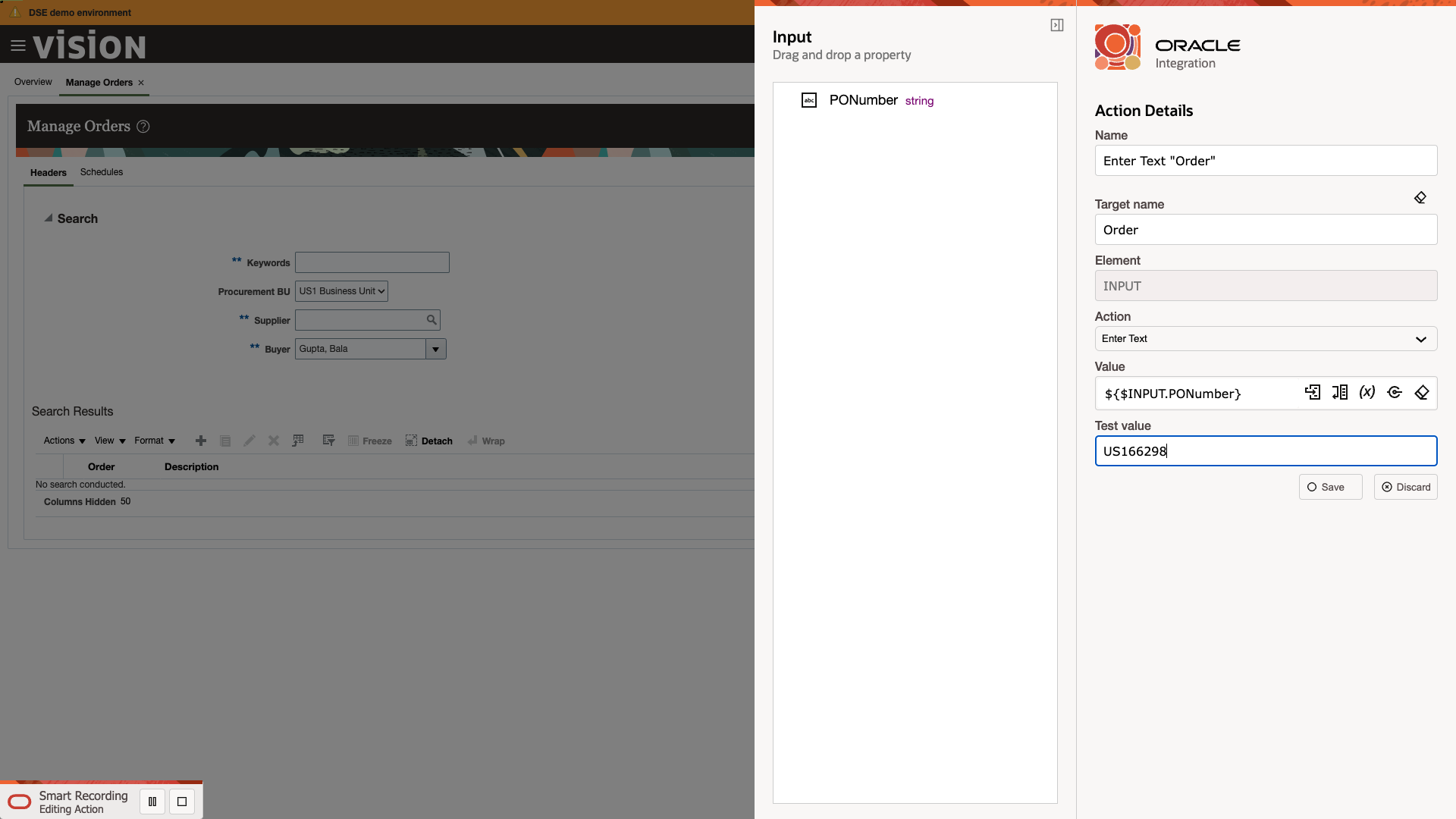 Creating a robot using the web-based recorder tool in Oracle Integration.