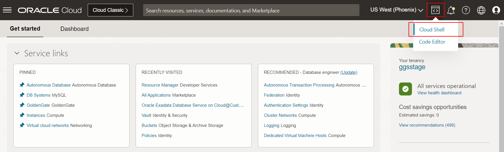 OCI Console Developer Tools
