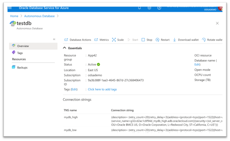 Oracle Database Service for Azure