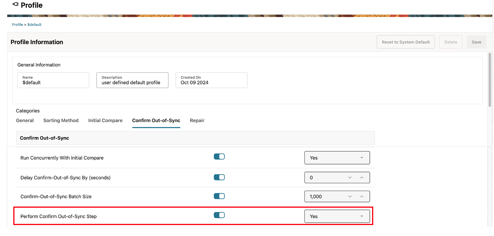 Profile_COOS_Disable