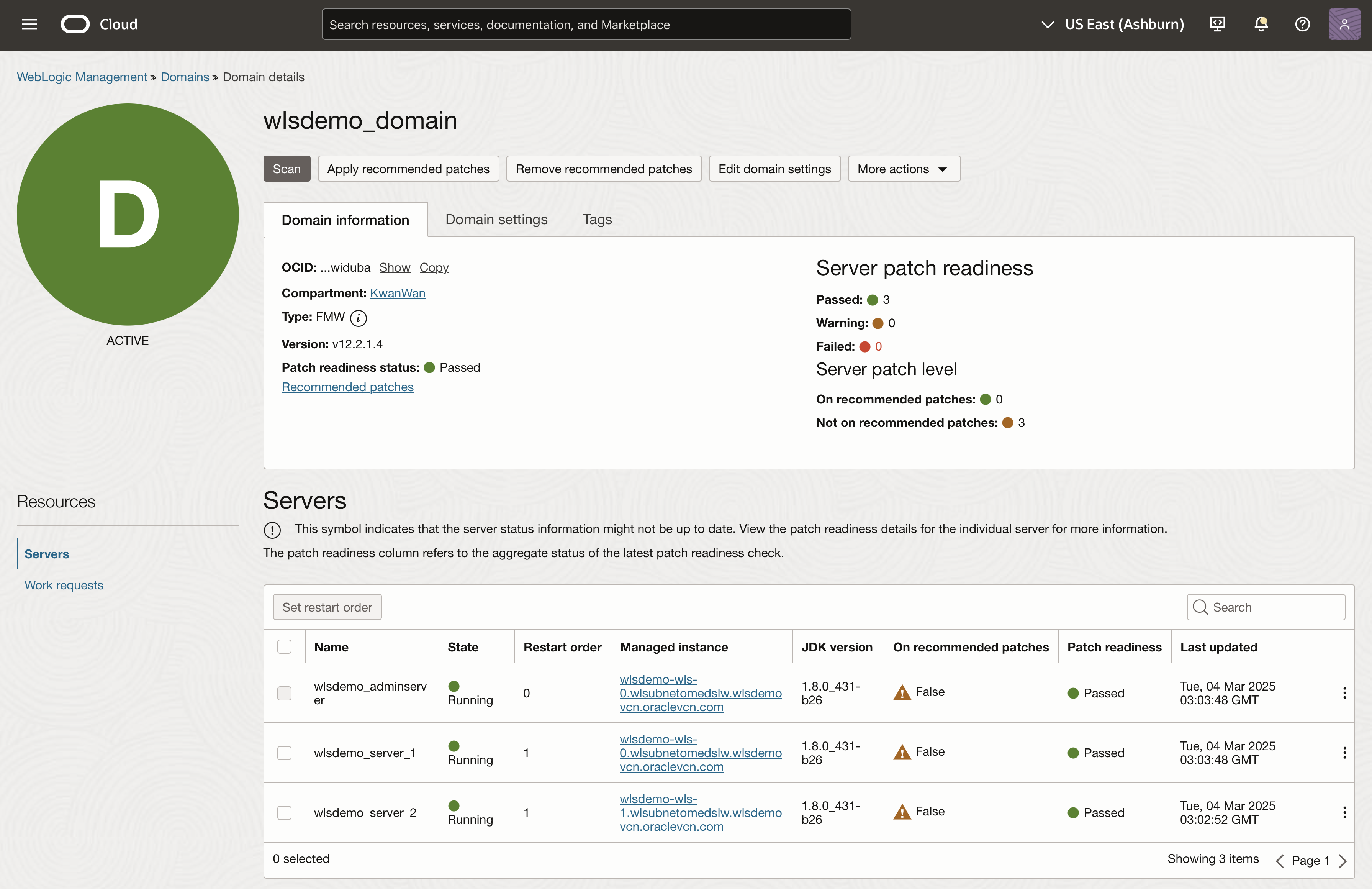 WLMS - Domains details page