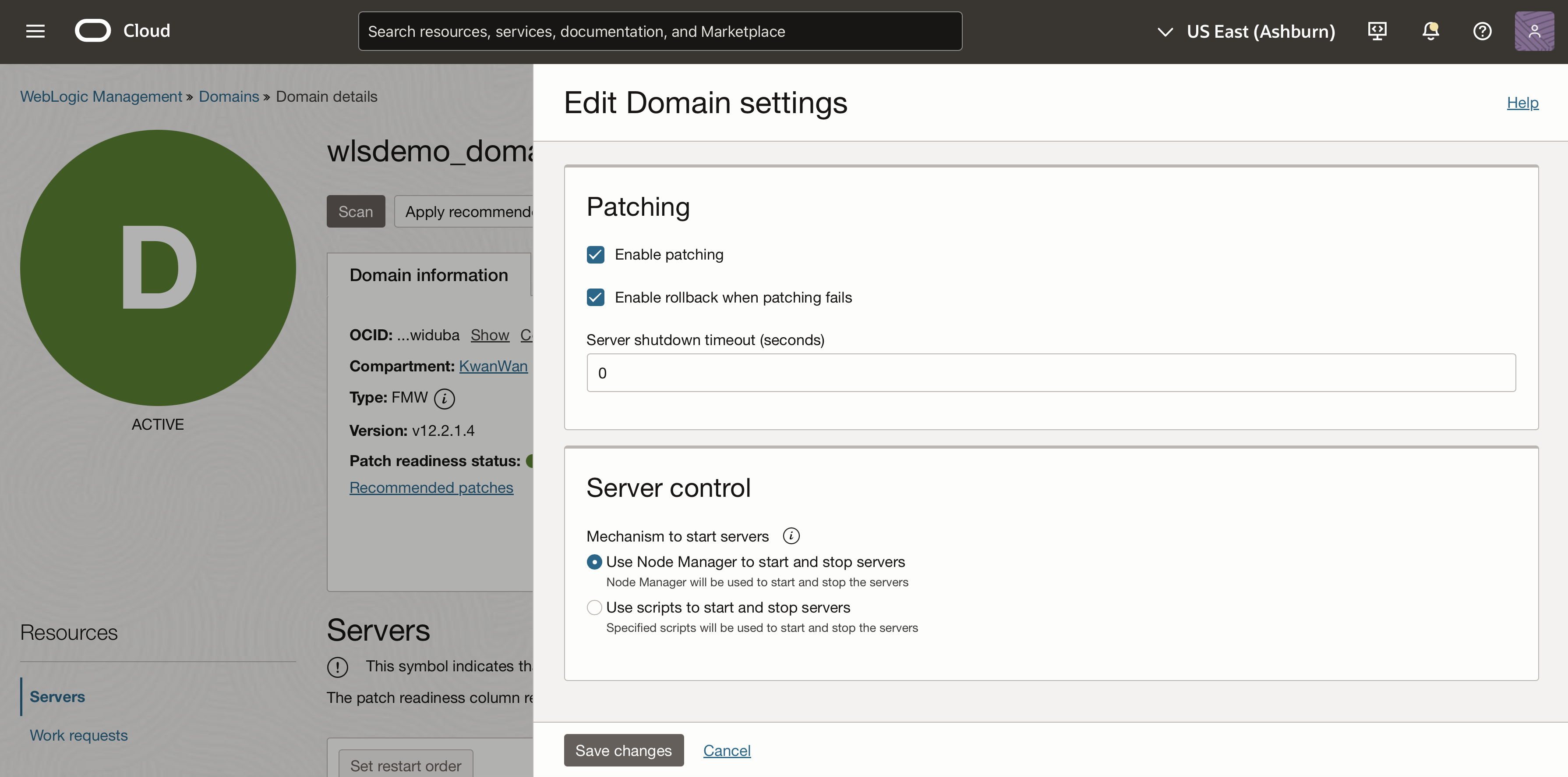 WLMS - Edit Domain settings