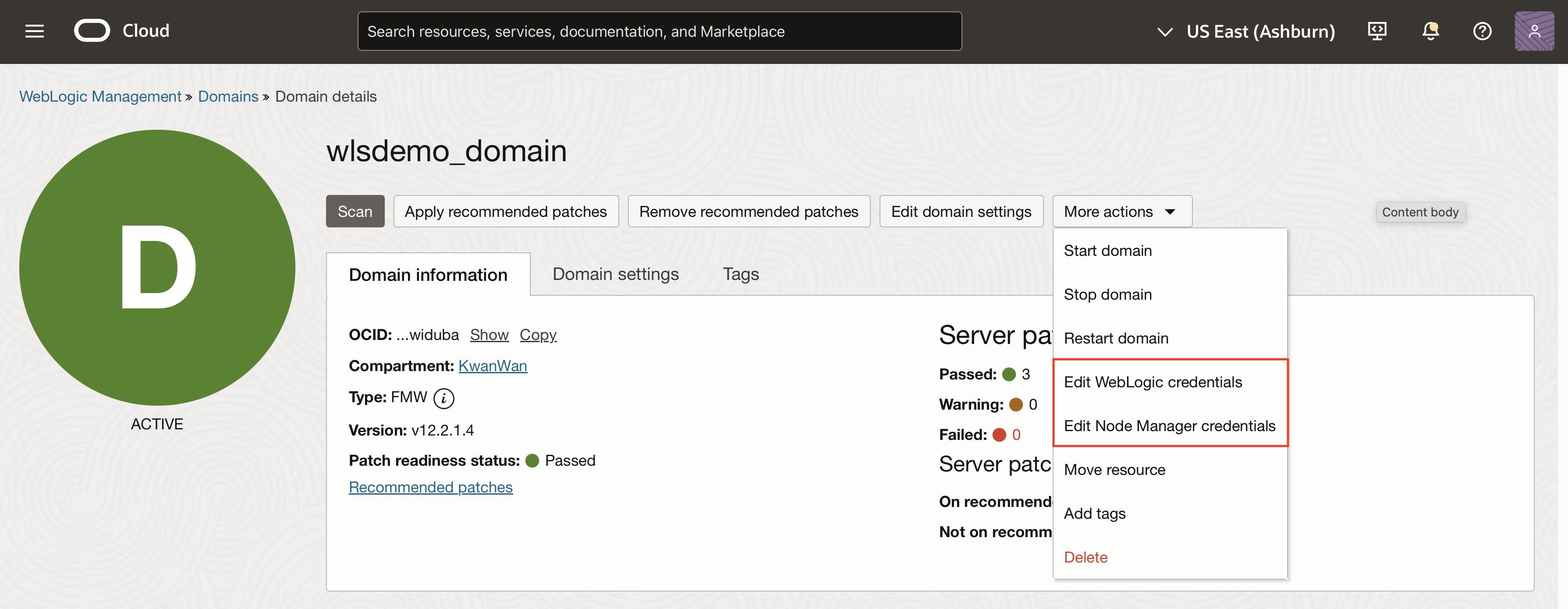 WLMS - WLS Credentials