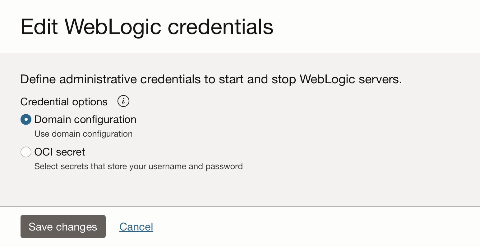 WLMS - Edit WLS credentials