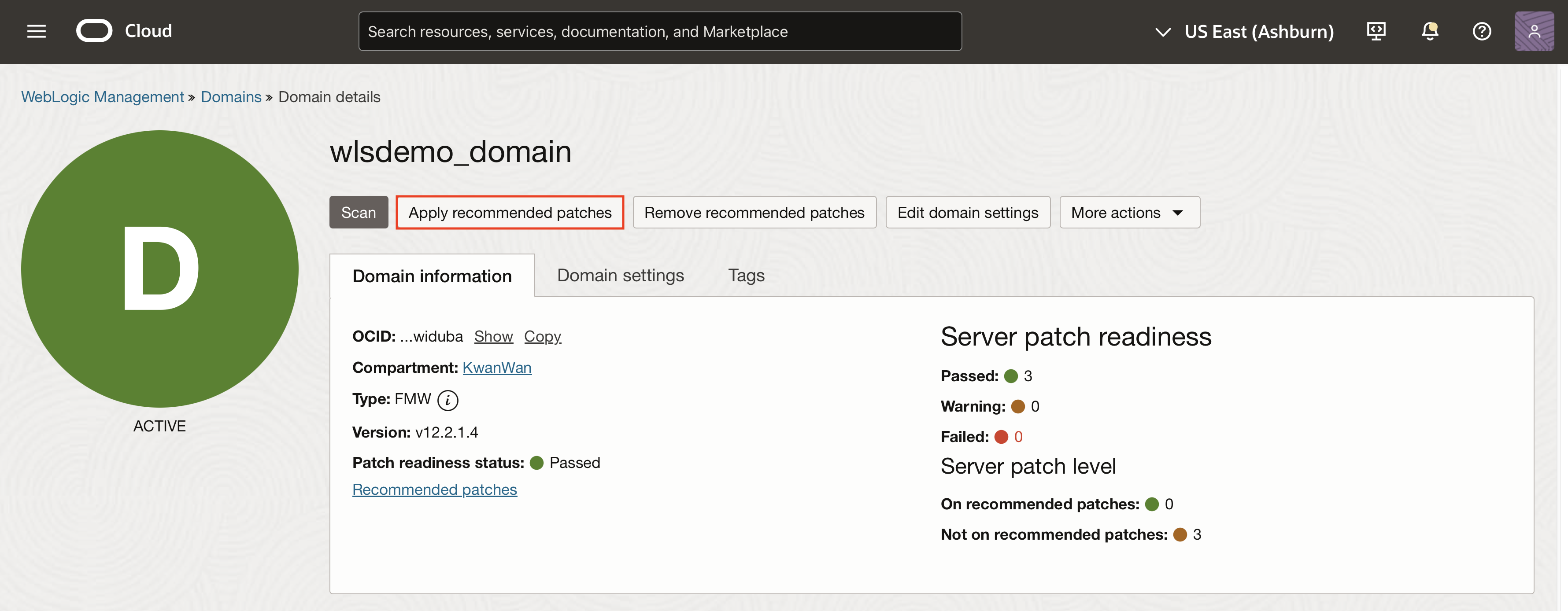 WLMS - Apply recommended patches