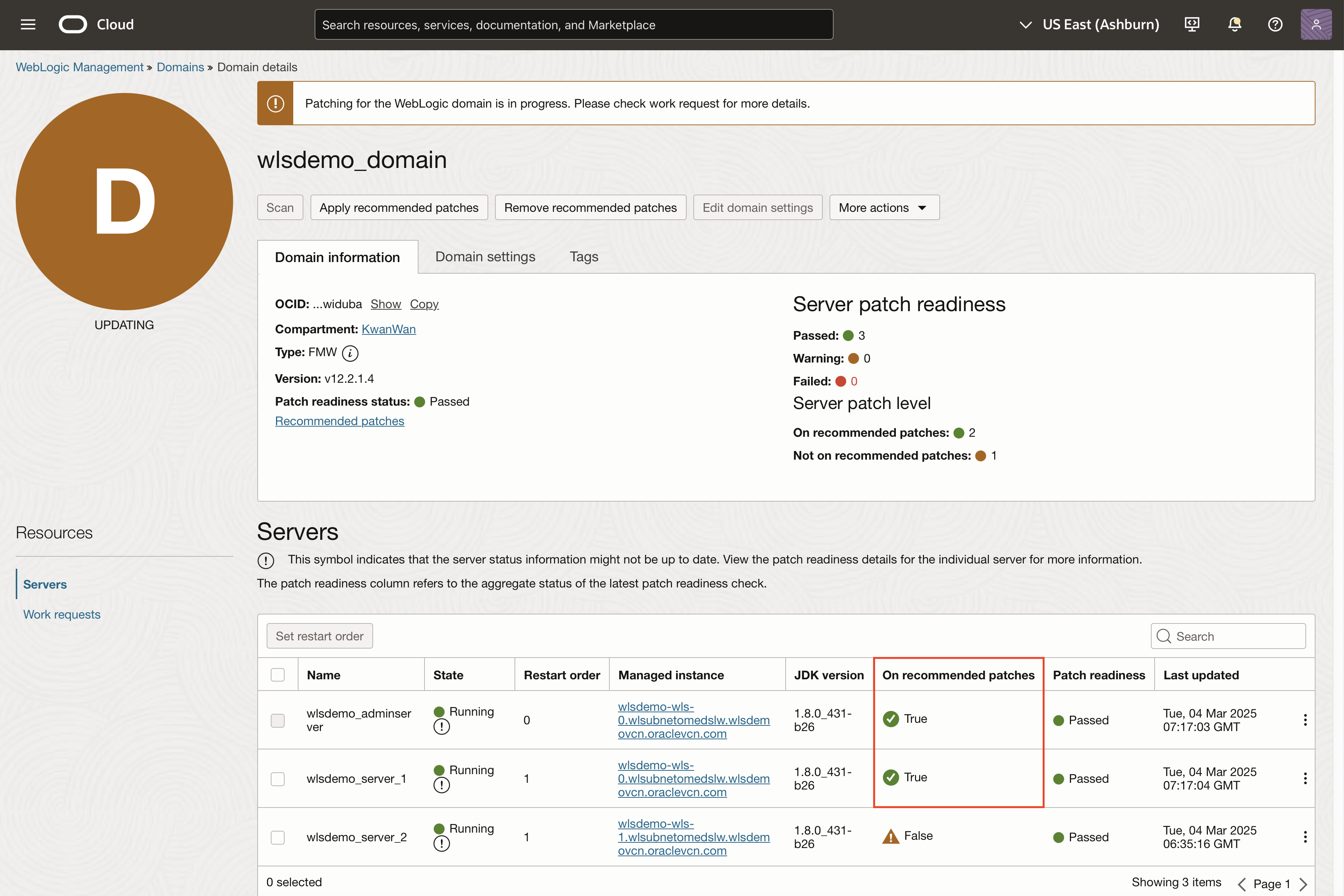 WLMS - On recommended patches