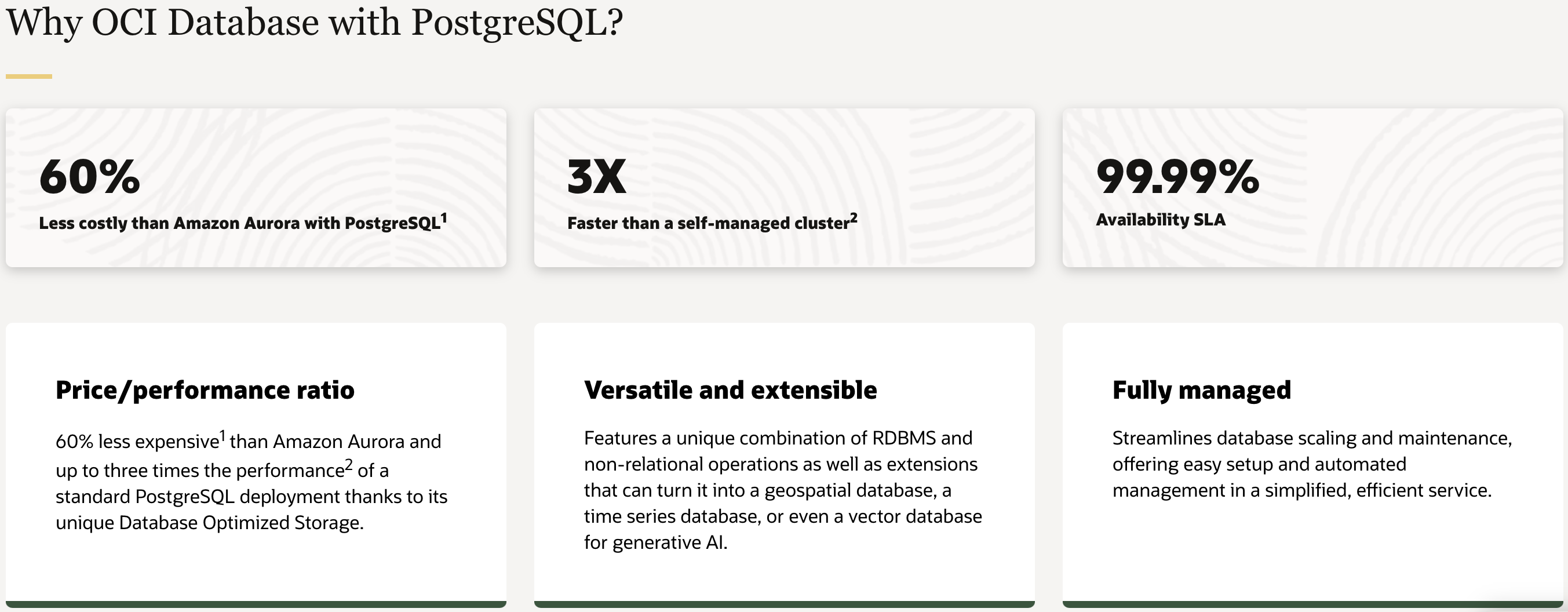 Infograph about OCI Database service with PostgreSQL