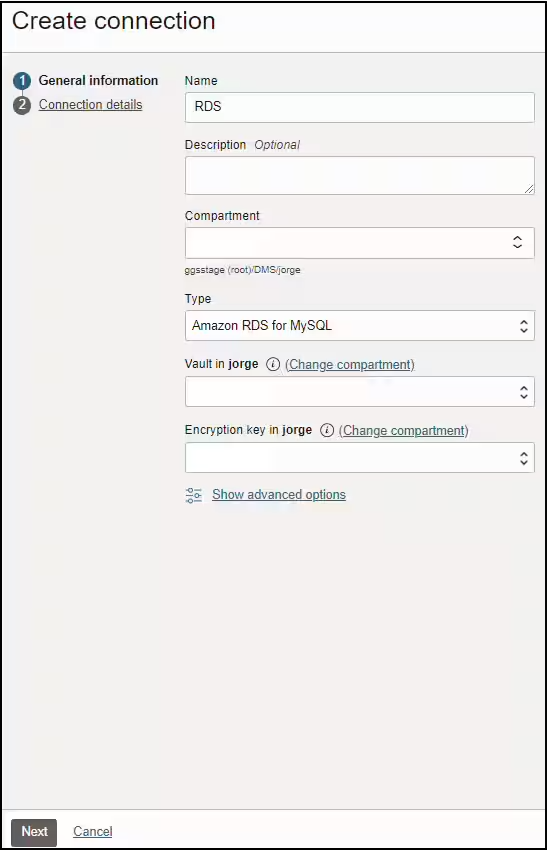 source db connection general information