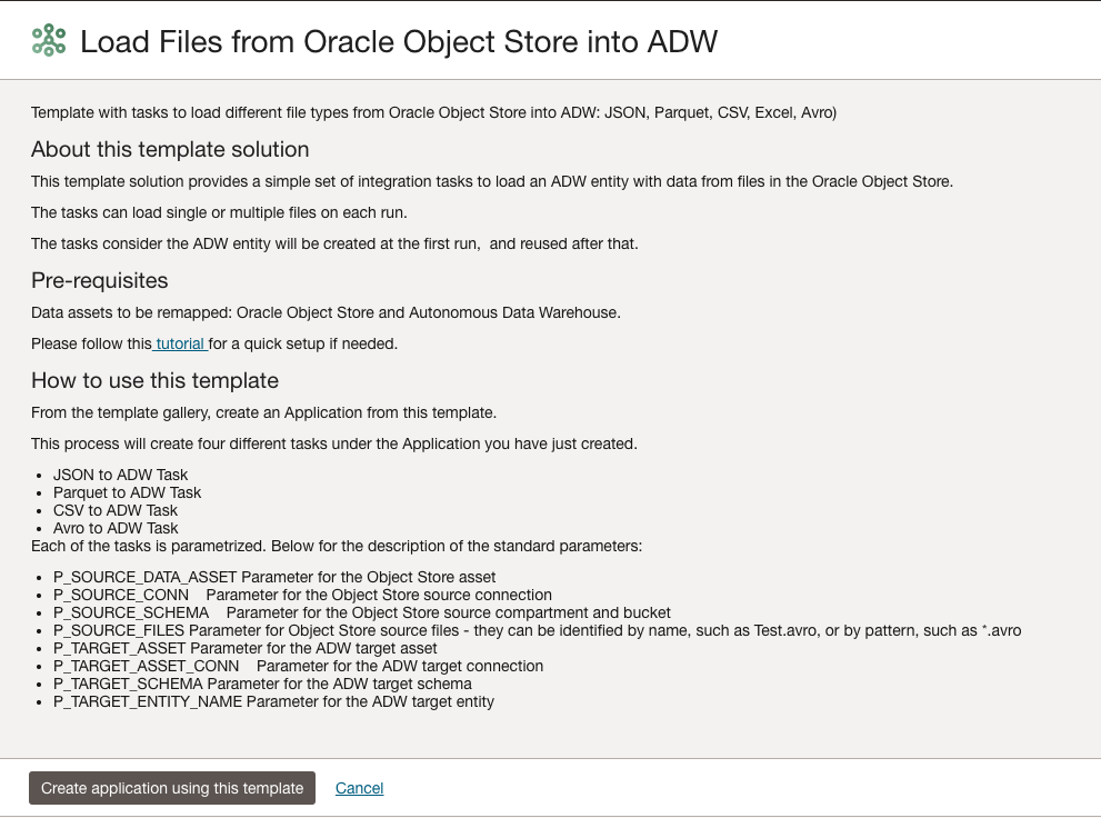 A screenshot of the example template.
