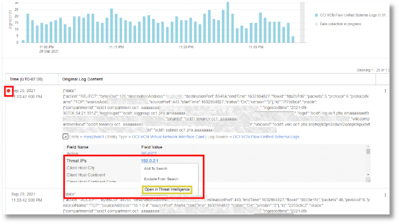 Open the Threat IPs in the Oracle Threat Intelligence console