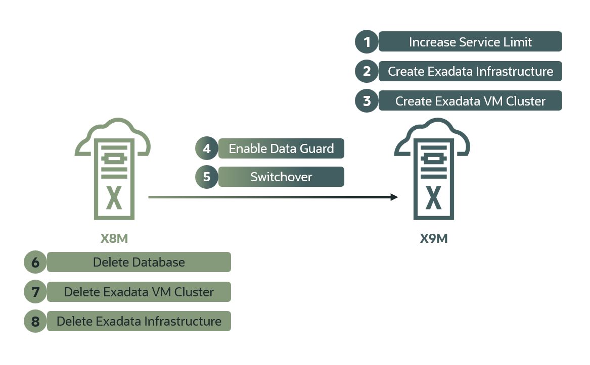 Migrate Exadata steps overview